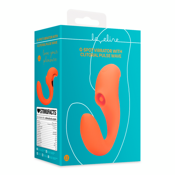 Вібратор 2 в 1 з імітацією постукування, оранжевий Loveline (Нідерланди) Sex Aura | Зображення 7