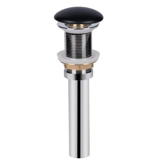 Комплект Qtap Dove: Раковина накладна овальна 415x340x140 мм Matt Black + Донний клапан PU03 (QT063078MBMBN47307) | Зображення 2