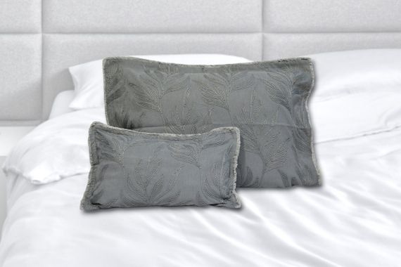 Покривало з бахромою Kayra 240х260 см. Carina сіре | Зображення 6