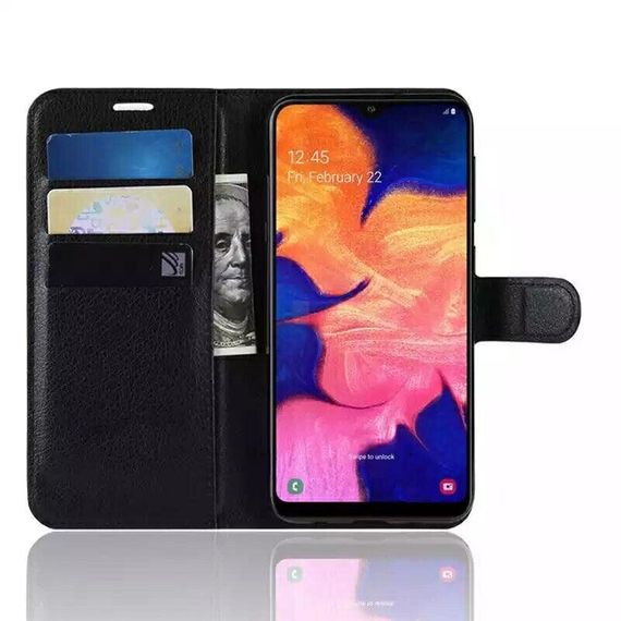 Чохол книжка з кишенями для карт на Samsung Galaxy A10 колір Чорний | Зображення 1