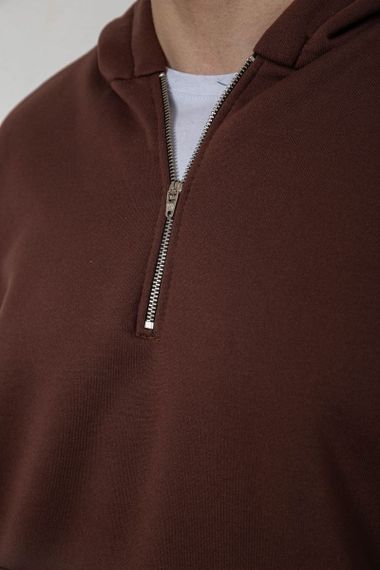 Спортивный костюм мужской на флисе, цвет шоколадный, 238R030-1 | Зображення 4