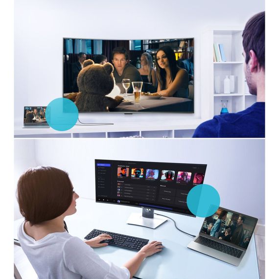 Кабель мультимедийный USB 3.1 Type-C to DisplayPort 1.8m V1.4 Thunderbolt 3 4K60Hz PVC Choetech (XCP-1803) | Зображення 6
