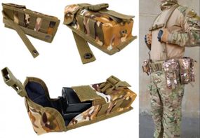 Підсумок під два магазини АК одинарний закритий Multicam Arid (MOLLE, підсумок на розвантаження, жилет, РПС)