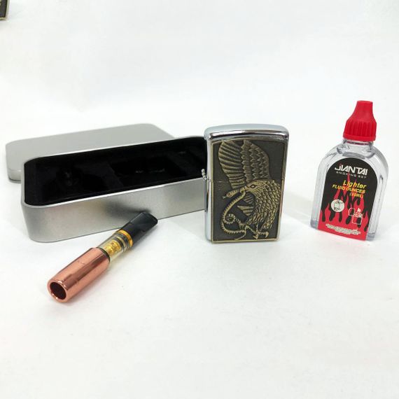 Зажигалки в подарочных коробках N10, Необычная зажигалка, Зажигалка YK-207 бензиновая счастливая | Зображення 7