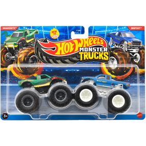 Подарочный набор 2 монстр-трака Хот Вилс Змея и Бигфут Оригинал Hot Wheels Monster Trucks Snakebite vs Bigfoot