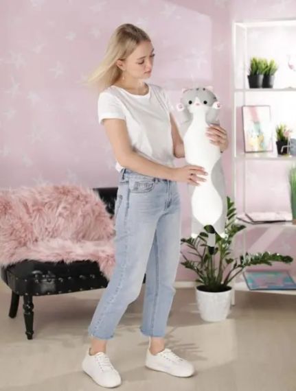 коричневий М'яка Іграшка Кіт Довгий 90см Подушка Обнімашка | Зображення 3