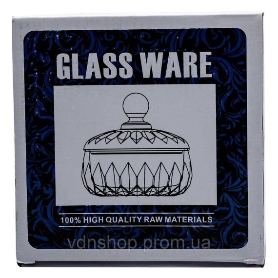Конфетница с крышкой круглая стеклянная прозрачная HP-4-124 | Зображення 4