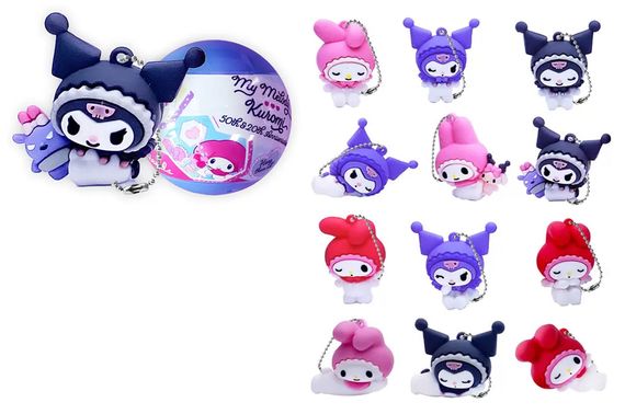 Фігурка-сюрприз HK024 на ланцюжку в кулі "Hello Kitty" - Моя Мелоді ТА Куромі (в асортименті) COOL THINGS