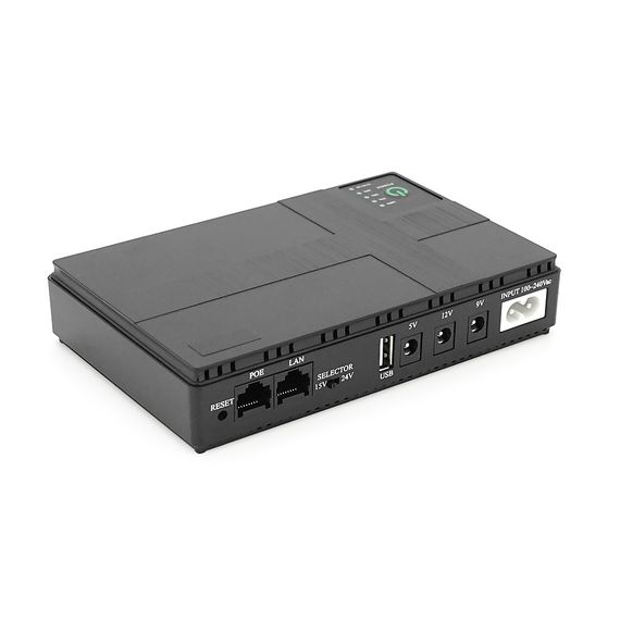 ДБЖ UPS-36W DC1036P для роутерів/комутаторів/PON/POE-430, 5/9/12V, 1A/2А, 10400мAh, Black, BOX | Зображення 1