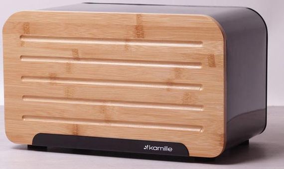 Хлібниця Kamille Breadbasket Steel&Bamboo 35х20см з нержавіючої сталі | Зображення 1