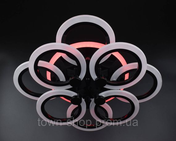 Люстра потолочная LED с пультом A2374/4+4S-RGB-bk Черный 11х45х54 см. | Зображення 5