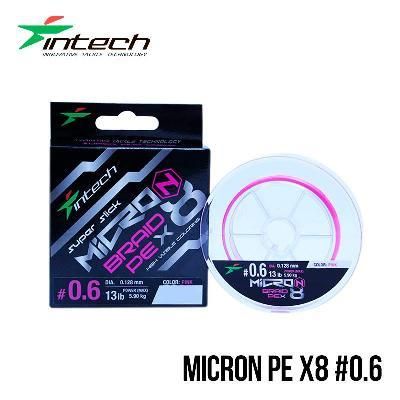 Шнур плетенный рыболовный Intech Интеч MicroN PE X8 200m 0.6 13lb / 5.90kg