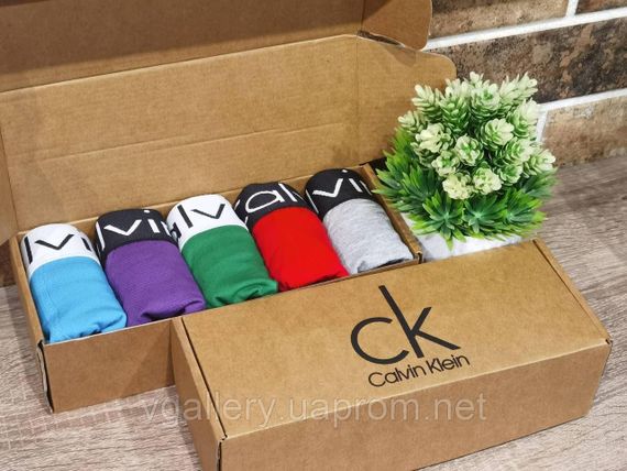 Подарунковий комплект трусів Calvin Klein, чоловічі труси Кельвін Кляйн у коробці на 2 штук, набір трусів Модал 2, M cotton | Зображення 3