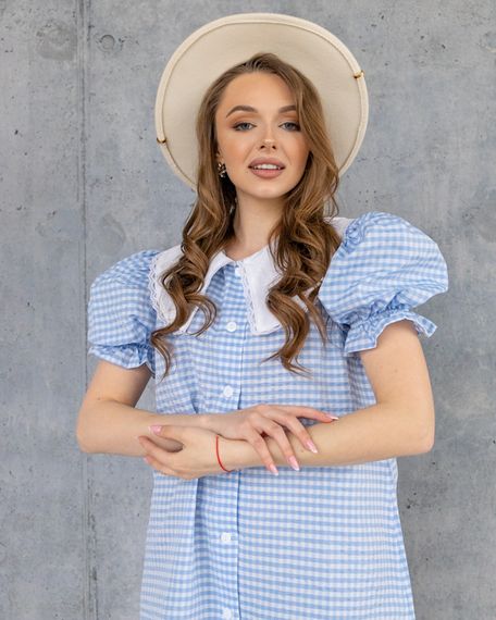 Платье "Polly" голубое  XS-S - M-L | Зображення 3