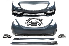 Комплект обвісів з повним заднім бампером (C63 AMG 2014-2017) для Mercedes C-сlass W205 рр