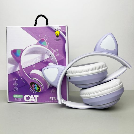Бездротові навушники Cat Ear RGB STN-28 (Бузковий) | Зображення 7