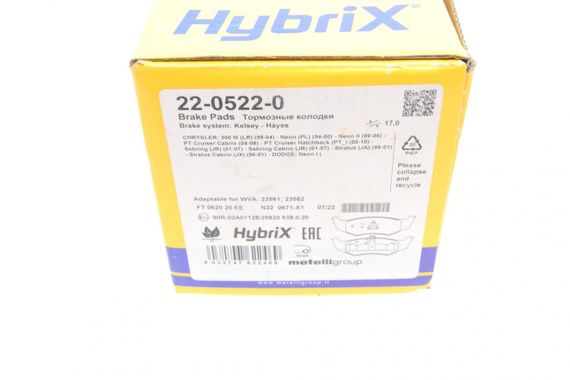 Колодки тормозные задние Chrysler 300M Neon Sebring 98-07 22-0522-0 | Зображення 8
