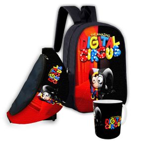 Набор детский цифровой цирк рюкзак 36х27см сумка-бананка,кружка с принтом для мальчика (01619)