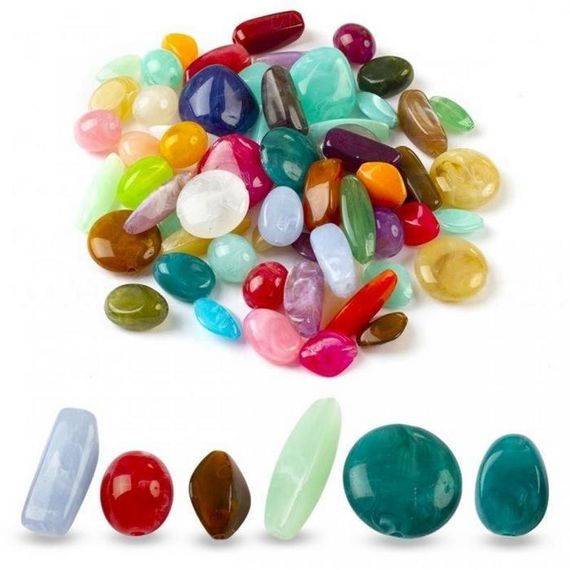 Декоративные бусинки для творчества Камушки Dom Busin УТ100032730 в упаковке 58 шт