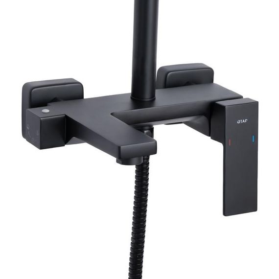 Душевая система универсальная Qtap Gemini на три потребителя (с изливом) QTGEM111BLM45686 Black Matt | Зображення 2
