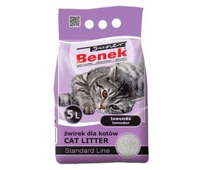 Бентонитовый наполнитель Super Benek Standard Line Lavender с ароматом лаванды 5 л