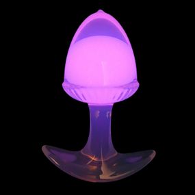 Люмінесцентна анальна пробка UNIVIBE, силіконова з кулькою всередині, рожева, 9.4 х 6.5 см sexstyle
