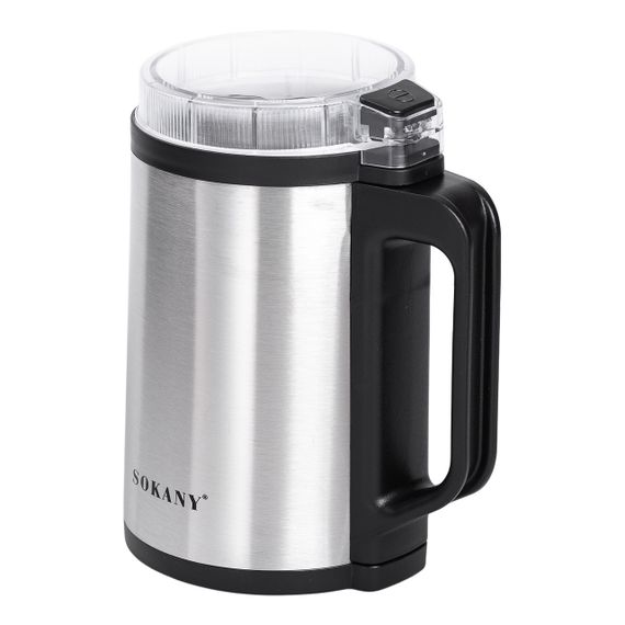 Кавомолка електрична 300 Вт автоматична 140 г для дрібного помолу із нержавіючої сталі Sokany SK-04021 | Зображення 3