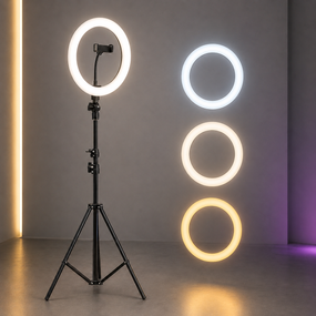 Кільцева лампа RING FILL LIGHT 26 С на штативі з утримувачем телефону
