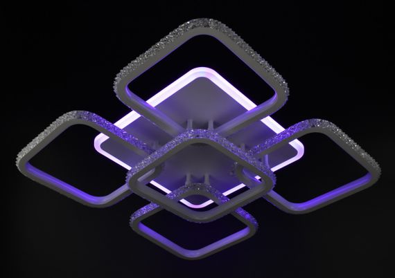 Люстра світлодіодна стельова LED світильник для квартири на стелю лед 26320 Білий 12х55х55 см. | Зображення 7