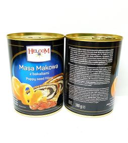Маковая начинка (масса) с кусочками сухофруктов Helcom, 380г (Польша), ж/б, польский мак в банке