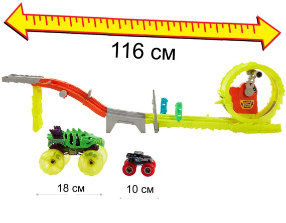 Трек Хот Вилс Монстр-трак Заряжай и преследуй Оригинал Hot Wheels Monster Trucks Race & Chase Challenge | Зображення 1
