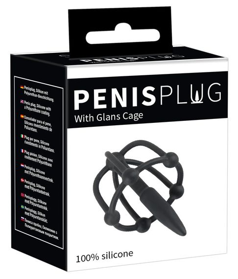 Стимулятор уретри - Penis Plug with Glans Cage Sex Aura