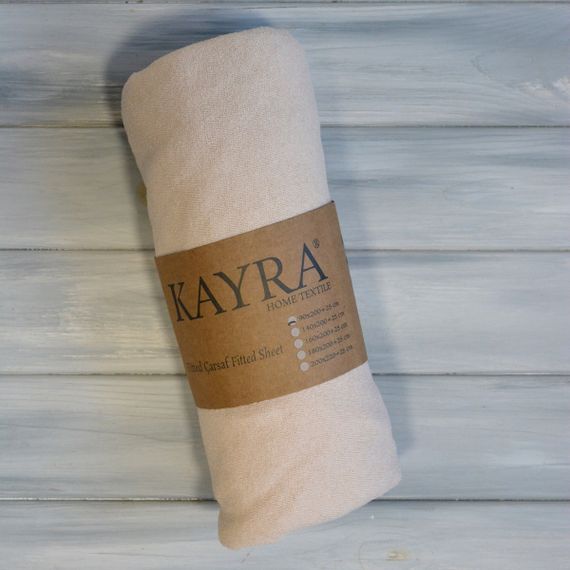 Простирадло 140х200+25см махрове на резинці Ванільне