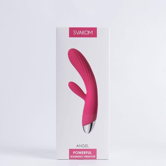 Інтелектуальний вібратор кролик із підігрівом Svakom Angel Plum Red | Зображення 6