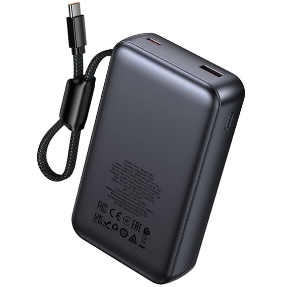 Портативное ЗУ Power Bank Hoco Q54 Shine PD45W with cable 20000 mAh Metal gray | Зображення 5