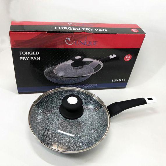 Сковорода UNIQUE UN-5115-24 см із кришкою/граніт світлий | Зображення 8