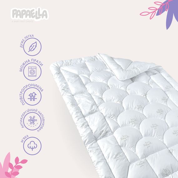 Детское одеяло Super Soft Classic PAPAELLA 100x135 см мягкое антиаллергическое, искусственный пух, белое