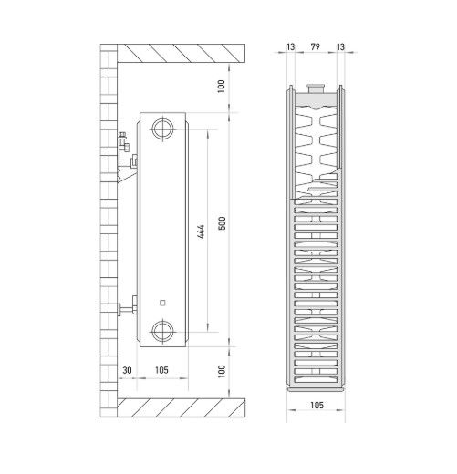 Радіатор сталевий Europroduct 22х500х1800 бокове підключення (EP4458) | Зображення 1
