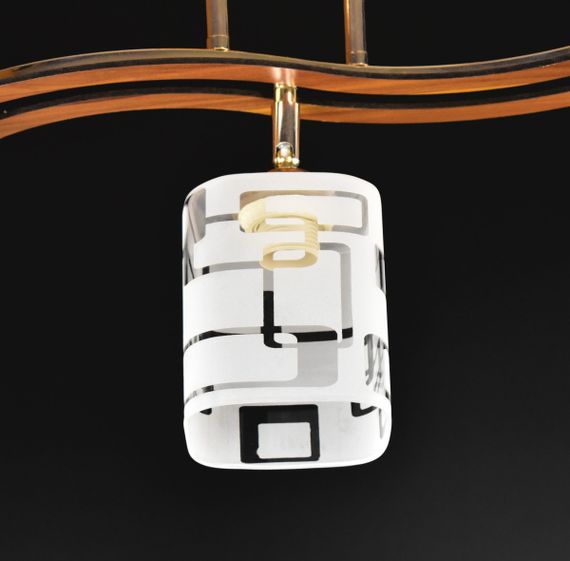 Люстра стельова на 3 лампочки 25304 Золото 29х12х65 см. | Зображення 4