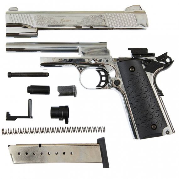 KUZEY 911#6 Matte Chrome Plating, Engraved/Black Grips + магазин | Зображення 6