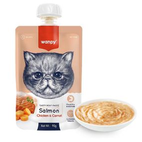 Wanpy Salmon Chicken & Carrot ванпи крем-суп лосось І курка з морквою рідкий корм для котів 90 г