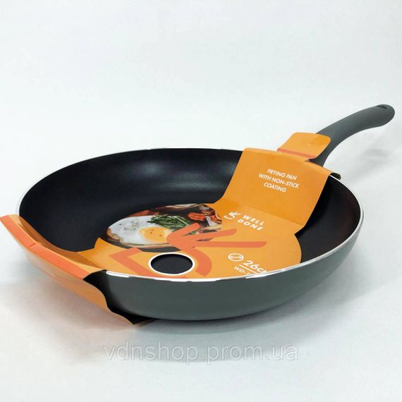 Сковорода удобная на кухню WELL, Практичная сковорода для кухни, Сковороды с покрытием от пригорания HJ-35 | Зображення 5