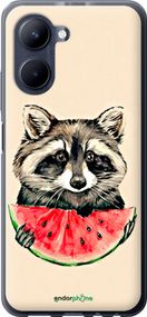 Чохол на Realme C33 Єнотик з кавуном "4605u-2870-2448"