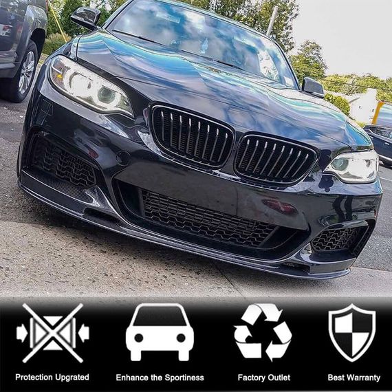 Накладка на передній бампер V2 (для F22/23 M-Sport, Карбон) для BMW 2 серія F22/23 2014-2021 рр | Зображення 2