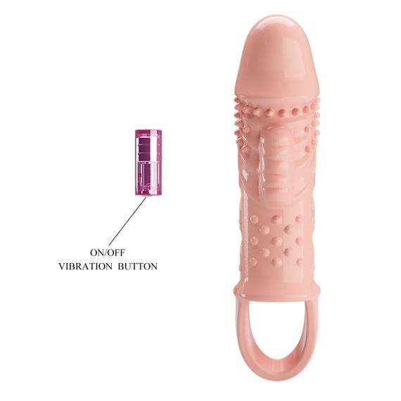 Насадка на член - Pretty Love Cecelia Vibrating Penis Sleeve Flesh | Зображення 6