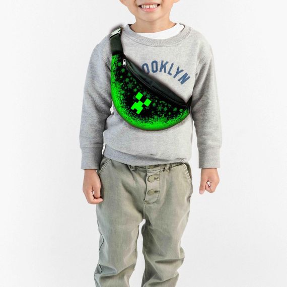 Сумка-бананка дитяча майнкрафт кріпер "Minecraft" з принтом ,32х15см,сумка для хлопчика через плече (00220)