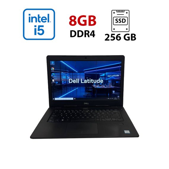 Ноутбук Б-класс Dell Latitude 3490 / 14" (1920x1080) IPS / Intel Core i5-8250U (4 (8) ядра по 1.6 - 3.4 GHz) / 8 GB DDR4 / 256 GB SSD / Intel UHD Graphics 620 / WebCam б/у