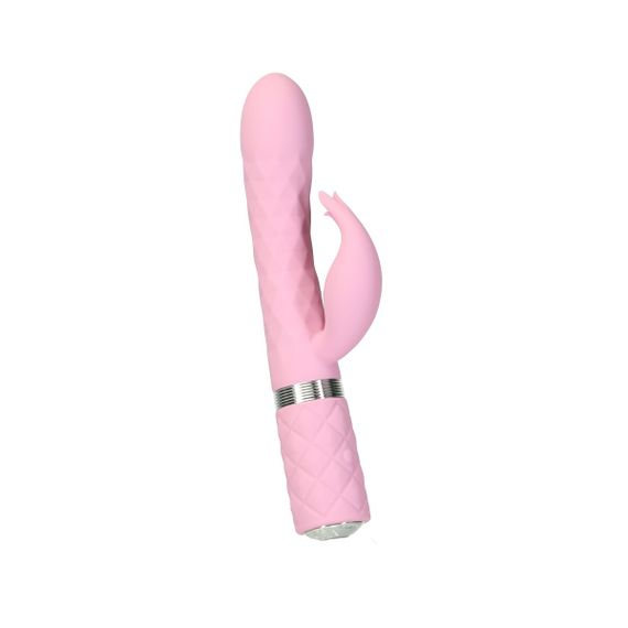 Розкішний кролик з ротацією та вібрацією Pillow Talk Lively Pink, кристал Сваровскі, потрійний відро | Зображення 1