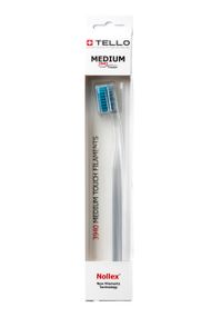 Зубна щітка Tello 3940 Medium White, d 0.15mm, синя