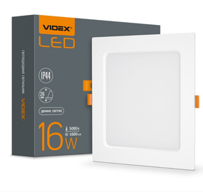 LED Панель врізна квадратна 16W 5000К VL-DLBS-165 Videx